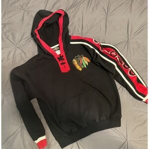 NHL Chicago Blackhawks Hockey  Youth Size MD Black & Red Hoodie